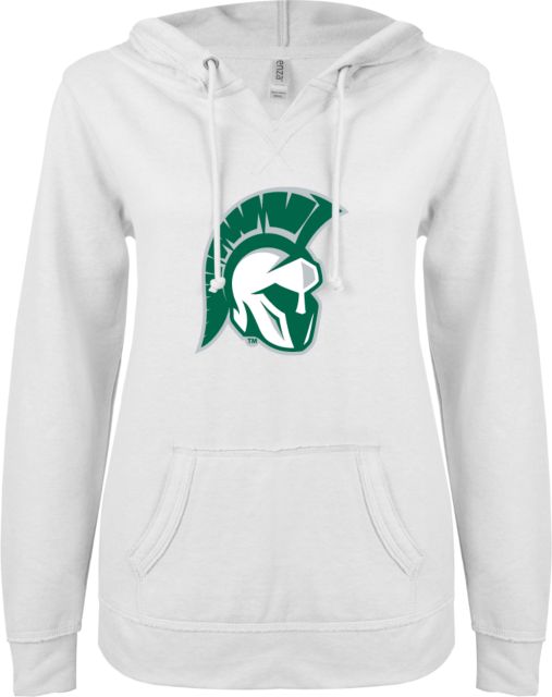 Illinois Wesleyan ENZA Ladies V Notch Raw Edge Fleece Hoodie Head Mark - ONLINE ONLY