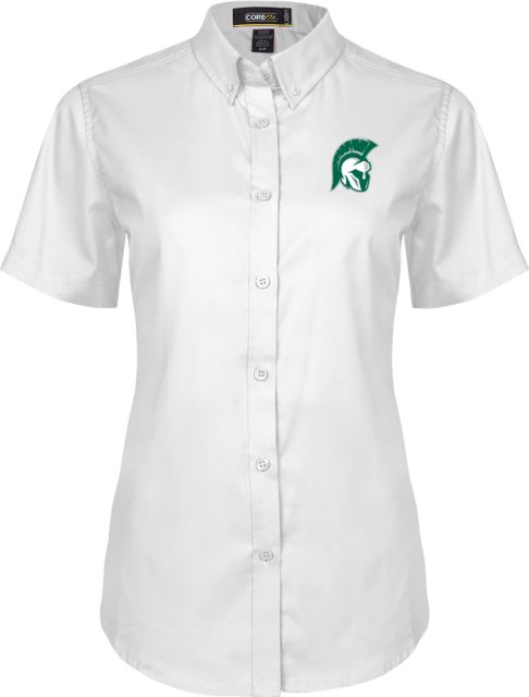 Illinois Wesleyan Ladies Twill Button Up Short Sleeve Head Mark - ONLINE ONLY