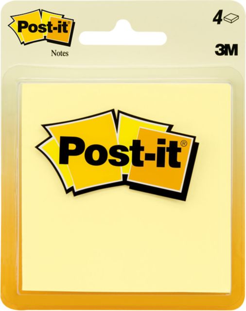 POST-IT 3x3 4PK SUN YELLOW